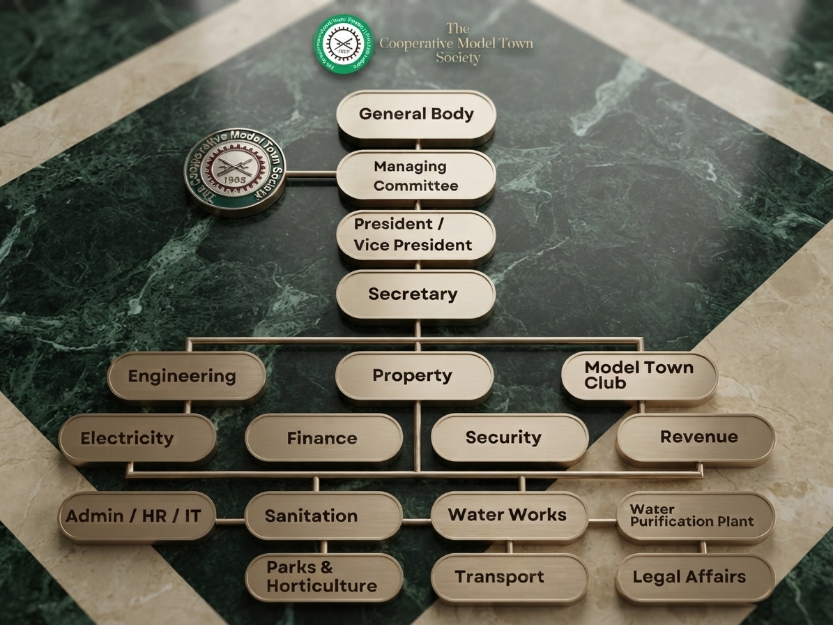 Model Town Society Organogram